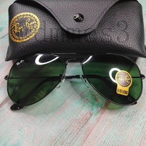 🌸Ray-Ban Black frame dark green lenses Sunglasses 3025 58mm